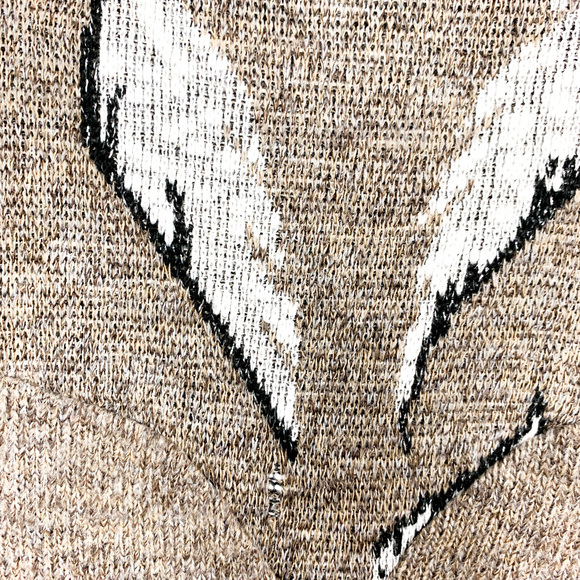 Long Sleeve Brown Knit Crewneck Sweater - Picture 6 of 8